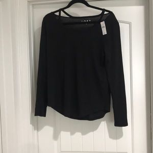 NWT Loft cotton shirt w/strap detail at neckline